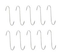 Veemoon Ganchos Metálicos Forma de S para Carne de Acero Inoxidable 24 CM Kit de 10 Piezas Colgadores Multifuncionales para Procesar Tocino Barbacoa y Ahumador