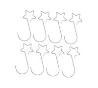 Veemoon Ganchos para Colgar de Navidad Forma de Estrella Hueca Gancho Metálico Plateado 10X50Mm 60 Unidades Multifuncionales para Decoración y Organización en Hogar y Cocina