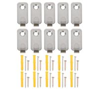 Veemoon Ganchos para Cuadros de Acero Inoxidable Resistente, Colgadores de Pared Tipo J Mini, Kit 10 Juegos Clavos y Tacos para Colgar Marcos y Decorar el Hogar