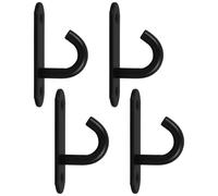 Veemoon Ganchos para Cubos de Alimentación para Caballos 4 Piezas de Acero Inoxidable Negro Medio, Gancho Abierto para Colgar en Granero y Establo, Resistente a Exteriores y Uso Agrícola