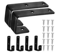 Veemoon Ganchos para Escalera de Litera Forma de L 6 Unidades Negro Recubrimiento de Goma Soporte Metálico Resistente de 25 MM Tornillos Incluidos para Fijación Segura Dormitorio