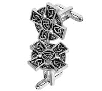 Veemoon Gemelos de Camisa Retro Vintage Diseño Cruzado, Acero para Hombre, 1 Par, Cierres de Puños Formales para Bodas y Cenas de Negocios