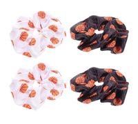 Veemoon Gomas Elásticas Cabello Baloncesto 4 Piezas Tamaño Mediano Suaves y Estampadas Niñas Moda Deportiva Fiestas Accesorio Decorativo