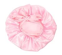 Veemoon Gorro de Satén Reutilizable para Dormir con Banda Elástica y Diseño para Protección del Cabello y Color Rosa