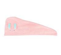 Veemoon Gorro para Secar el Cabello Absorbente y Cómodo Diseño de Orejas de Conejo, Material de Algodón Rosa Cuidado del Cabello en Casa