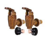 Veemoon Grifo de Barril de Cerveza y Tapón de Barril de Vino de Plástico Negro 2 Juegos de Repuesto para Cubo de Vino