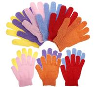 Veemoon Guantes de Baño Flexibles 6 Pares de Guantes para Exfoliantes de Nailon para Ducha Masaje y Exfoliación Profunda para Eliminar Células Muertas en Spa y Cuidado Corporal