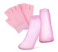 Veemoon Guantes Hidratantes para Manos Secas Calcetines Hidratantes de Gel para Pies Guantes de Spa sin Dedos Manos Nocturno