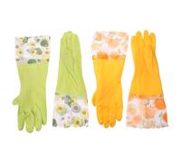 Veemoon Guantes Impermeables de Invierno para Cocina 2 Pares, Tamaño Mediano, con Forro de Felpa Cálido, Puños Largos Antideslizantes, Ideales para Lavar Platos y Limpieza del