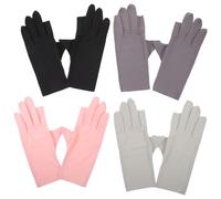Veemoon Guantes para Manicura UV sin Dedos, 4 Pares Colores Variados (rosa, Negro, Gris, Gris Claro), Protección Solar Anti-uv, Transpirables y Preventivos de Callos para Decoración