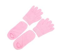 Veemoon Guantes y Calcetines Material de Hilo Ligero Juego de 2 Pares de Gel Hidratantes Color Rosa Reparación y Nutrición para Manos y Pies Secos