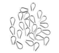 Veemoon Guardacabos de Acero Inoxidable M8 para Cuerda de Escalada 24 Piezas Anillos Triangulares Resistentes Intemperie Bucle de Cuerda de Aparejo para Equipo de Montañismo y