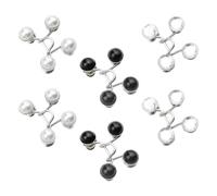 Veemoon Hebillas de Cintura Ajustables para Jeans Extensor de Hebilla Extraíble Botones Grandes Diseño de Perla Blanca Negra Gemas 6 Juegos para Ropa y Costura