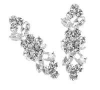 Veemoon Hebillas para Zapatos de Mujer Clips Decorativos de Gemas de Imitación Plateadas, Accesorios para Zapatos de Boda, 1 Par, Adornos Brillantes para Calzado Elegante