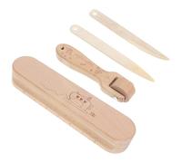 Veemoon Herramienta de Prensado de Madera para Coser y Acolchar, Diseño Ergonómico y Versátil, Rodillo de Costura de Haya Beige, Pack de 4 Piezas para Aplanar Costuras y Eliminar Arrugas