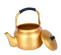 Veemoon Hervidor de Agua de Aluminio Amarillo para Estufa Pequeño y Portátil Resistente al Calor para Cocina de Inducción y Gas Tetera Práctica para Té y Calentamiento de Vino Arroz