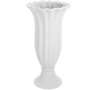 Veemoon Jarrón Conmemorativo de Cerámica Gris y Estilo Columna Romana Grande para Tumbas Maceta Decorativa para Cementerio y Jardín Adorno Floral Duradero para Homenaje
