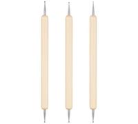 Veemoon Juego 3 Herramientas para Esculpir Arcilla Mango de Madera y Punta Esférica de Acero Inoxidable, Estiletes de Bola Doble y Simple Modelado en Cerámica, Manualidades y Arte