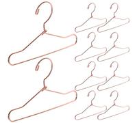 Veemoon Juego de 10 Mini Perchas Metálicas para Ropa de Muñecas, Tamaño 7.5 Cm, Color Rosa Dorado, Organizador Portátil para Accesorios de Casas de Muñecas