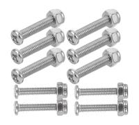 Veemoon Juego de 12 Tornillos y Tuercas Metálicas M4 X 20 Mm para Futbolín, Pernos de Repuesto para Jugadores, Accesorios de Reparación para Mesa de Futbolín, Kit Completo