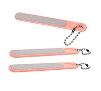 Veemoon Juego de 3 Limas y Pulidores de Uñas Mini Resistentes para Salón, Portátil, Multifuncional para Manicura y Pedicura Femenina Cadena