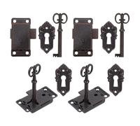 Veemoon Juego de 4 Cerraduras Vintage para Armarios 54X28Mm Cerraduras Retro de Hierro con Llave Repuesto para Gabinetes Cajones de Tocador y Muebles Decorativos para Cocina y Oficina