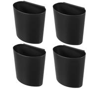 Veemoon Juego de 4 Cubos Colgantes Negros para Carrito de Compras Cesta Portátil de Almacenamiento Pequeña de Plástico Resistente Organizador Multifuncional para Uso Hogar Oficina y