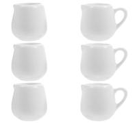 Veemoon Juego de 6 Tazas de Leche de Cerámica Asa Tamaño Pequeño para Cafetería y Hogar Jarras Espumadoras para Salsas y Bebidas Tazas Prácticas para Crema y Café