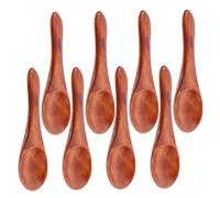 Veemoon Juego de 8 Cucharitas de Madera Natural para Postres y Condimentos Tamaño Mini 95X33 CM Aptas para Azúcar Miel y Especias Utensilios Compactos para Cocina y Degustación