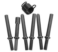 Veemoon Juego de Brocas para Martillo Neumático 150/190/250, Cabezas de Remache Semihuecas y Sólidas, Resorte Amortiguador de Vibraciones, Kit de 7 Piezas para Remachado y Alisado de