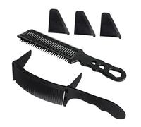 Veemoon Juego De Peines De Separación Profesionales 1 Unidad Tamaño Pequeño De Plástico Negro Para Hombres Barbero Uso Peluquería Peine Curvo Para Bigote y Barba