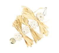 Veemoon Juguete Colgante para Loros Campana, Hecho de Lufa y Ratán Natural, Accesorio Seguro para Masticar y Trepar en Jaulas Medianas y Grandes, Adecuado para Pájaros Domésticos y Jardín