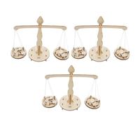 Veemoon Juguete Educativo Balanza de Madera 3 Piezas Kit de Báscula Creativa para Jardín de Infantes Aprendizaje Matemático y Experimento Científico de Medición