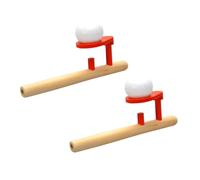 Veemoon Juguete Educativo de Madera para Soplar Balones Flotantes, 2 Piezas, Juego de Equilibrio, Mejora la Coordinación Mano-Ojo y Habilidades Motoras, Adecuado para Actividades