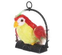 Veemoon Juguete Educativo para Loro Parlante Eléctrico Rojo Grabación y Movimiento Interactivo, Decoración Colgante sin Batería, Aprendizaje Temprano para Niñas y Mayores de 4 Años