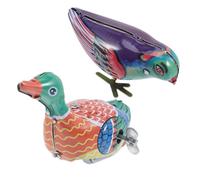 Veemoon Juguetes de Hojalata de Viento 2 Piezas Cuerda, Figuras de Urraca y Pato de Metal Compactos, Juguetes Educativos Tempranos Seguros y Divertidos para Juego Infantil