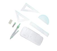 Veemoon Kit de Dibujo Geométrico Multifuncional 7 Piezas Transportador y Compás de Dibujo para Estudiantes para y