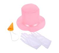 Veemoon Kit de Disfraz de Muñeco de Nieve para Niñas y 3 Piezas con Gorro Rosa Nariz de Zanahoria Falsa y Guantes para Fiesta Navideña Cosplay y Decoración Exterior