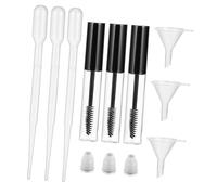 Veemoon Kit de Tubos de Rímel y Delineador Vacíos Transparentes 10 Ml, 9 Piezas (3 Tubos, 3 Goteros, 3 Embudos) para Maquillaje, Recargable y Portátil para Pestañas y Brillo de Labios