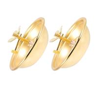 Veemoon Lámpara de Aceite Ajustable de Aleación Dorada, 2 Unidades, Linterna de Aceite Tradicional para Oración y Meditación en Interiores, Estilo Vintage para Altar y Culto en Casa