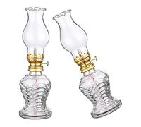 Veemoon Lámpara de Aceite Vintage de Vidrio Lámpara de Queroseno Retro Iluminación Romántica Comedor para Emergencias Exteriores