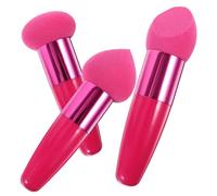 Veemoon Lápices De Maquillaje Esponja De Silicona 3 Unidades Tamaño Pequeño Mango Ergonómico Para Mujeres Uso Profesional y Diario Accesorios De Maquillaje Rosa Fucsia