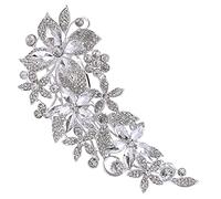 Veemoon Lateral para Boda con Cristales de Imitación Accesorio para Novia y Damas de Honor Joyería Elegante para Cabello de Fiesta y Compromiso