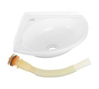 Veemoon Lavabo de Baño Pequeño de Plástico Diseño que Ahorra Espacio, Ligero Baños Pequeños y Campers, Lavabo de Pared Tipo Esquina