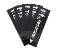 Veemoon Letrero Autoadhesivo para Baño 5 Unidades, Pegatinas Adhesivas Resistentes al Agua 10,63 X 3,54 Pulgadas con Flechas Indicativas para Puertas y Paredes en Oficinas, Negocios