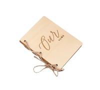 Veemoon Libretos de Votos Matrimoniales de Madera Reciclada Manuales Rústicos para Boda 1 Par Cuadernos para Ceremonia y Recuerdo Nupcial