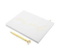 Veemoon Libro De Invitados para Bodas y Celebraciones Diseño Romántico y Pluma De Diamante Dorada para Mensajes y Firmas Recepciones Graduaciones y Showers