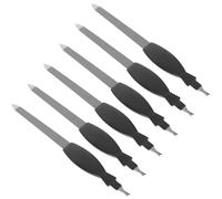 Veemoon Limas de Uñas de Acero Inoxidable 12 Piezas, Doble Uso Tenedor para Piel Muerta, Herramienta para Manicura Profesional en Color Negro, Kit para Cuidado y Eliminación de