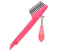Veemoon Limpiador de Cepillos y Peines Cabello 2 Piezas Ergonómico Rosa para Salón y Uso Doméstico Herramienta Eliminación de Pelo y Suciedad Diaria