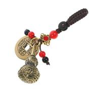 Veemoon Llavero De Estilo Chino Calabaza y Moneda Adorno Decorativo Para Bolsos y Mochilas Llavero De Hecho Mano Amuleto De Feng Shui